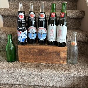 adidas Green Glass Beverage Bottle - Vintage Style